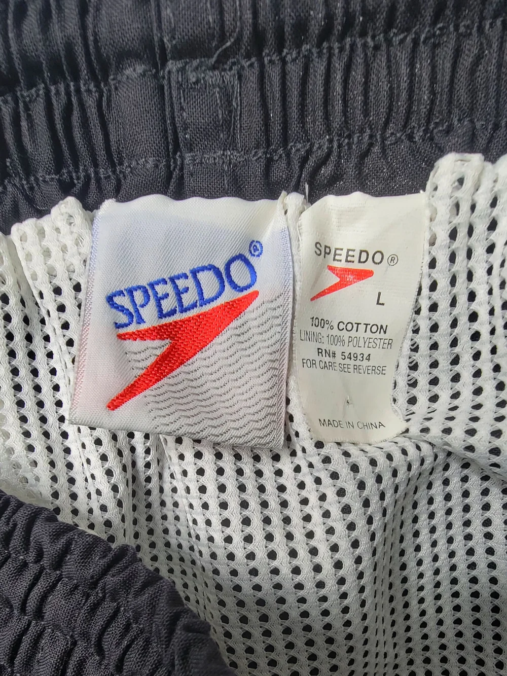 Speedo Vintage Swin Mens Short Nylon Mesh Lined Swinwear 90' Size L